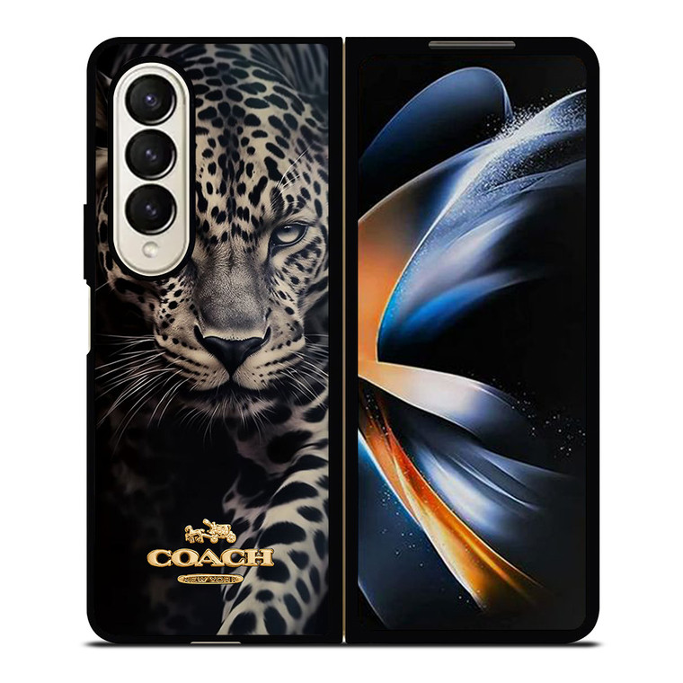 COACH NEW YORK LOGO LEOPARD Samsung Galaxy Z Fold 4 Case Cover