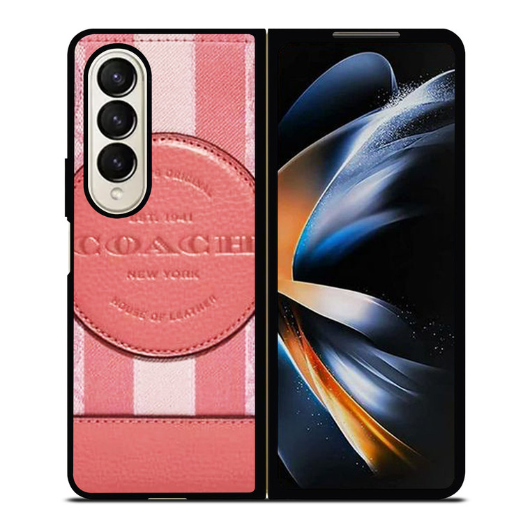 COACH NEW YORK LOGO PINK WALLET Samsung Galaxy Z Fold 4 Case Cover
