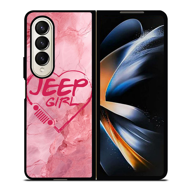 JEEP GIRL LOGO LOVE MARBLE Samsung Galaxy Z Fold 4 Case Cover