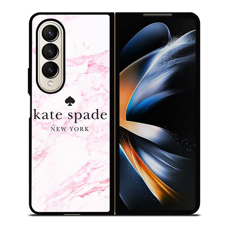 KATE SPADE NEW YORK LOGO PINK MARBLES Samsung Galaxy Z Fold 4 Case Cover
