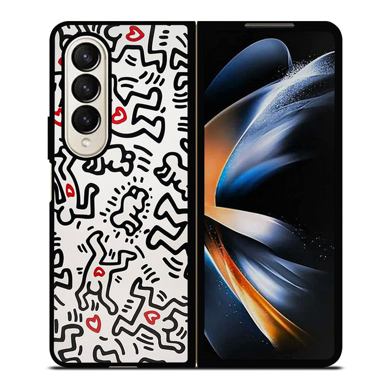 KEITH HARING ART HEART FIGURES Samsung Galaxy Z Fold 4 Case Cover