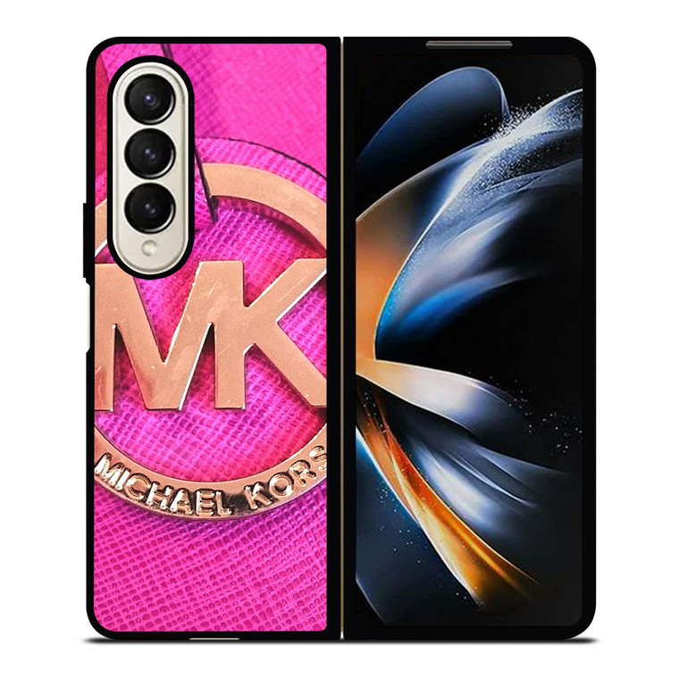 MICHAEL KORS MK LOGO PINK GOLD EMBLEM Samsung Galaxy Z Fold 4 Case Cover