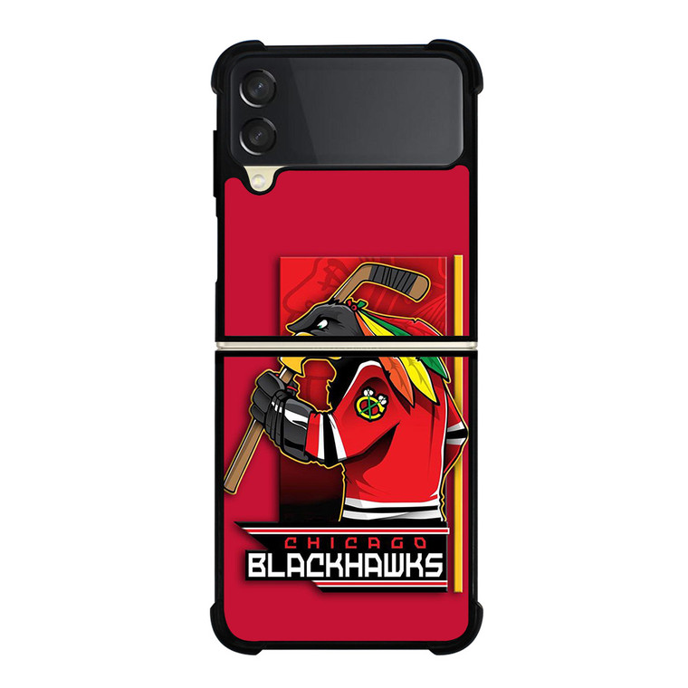 CHICAGO BLACKHAWKS HOCKEY TEAM LOGO MASCOT Samsung Galaxy Z Flip 3 Case Cover
