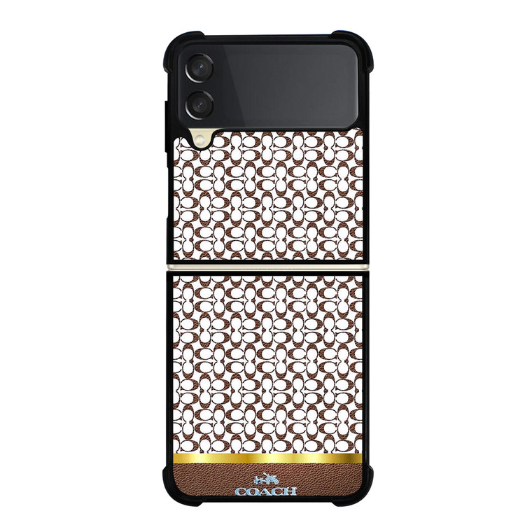 COACH NEW YORK ICON BROWN EMBLEM Samsung Galaxy Z Flip 3 Case Cover