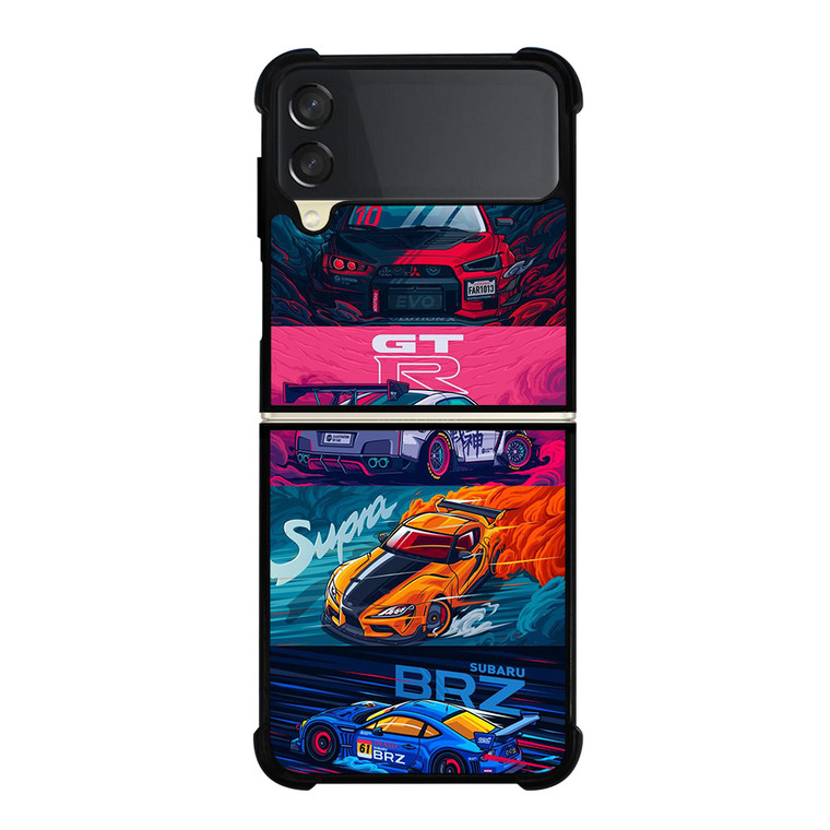 JAPAN RACING SPORTS CARS SUPRA GTR LANCER BRZ Samsung Galaxy Z Flip 3 Case Cover
