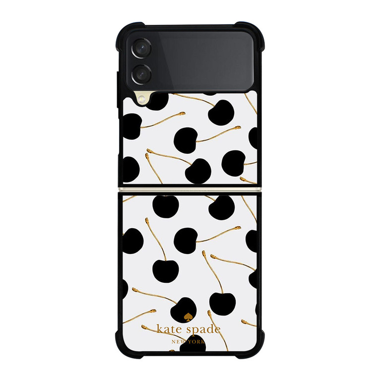 KATE SPADE NEW YORK LOGO BLACK CHERRIES Samsung Galaxy Z Flip 3 Case Cover
