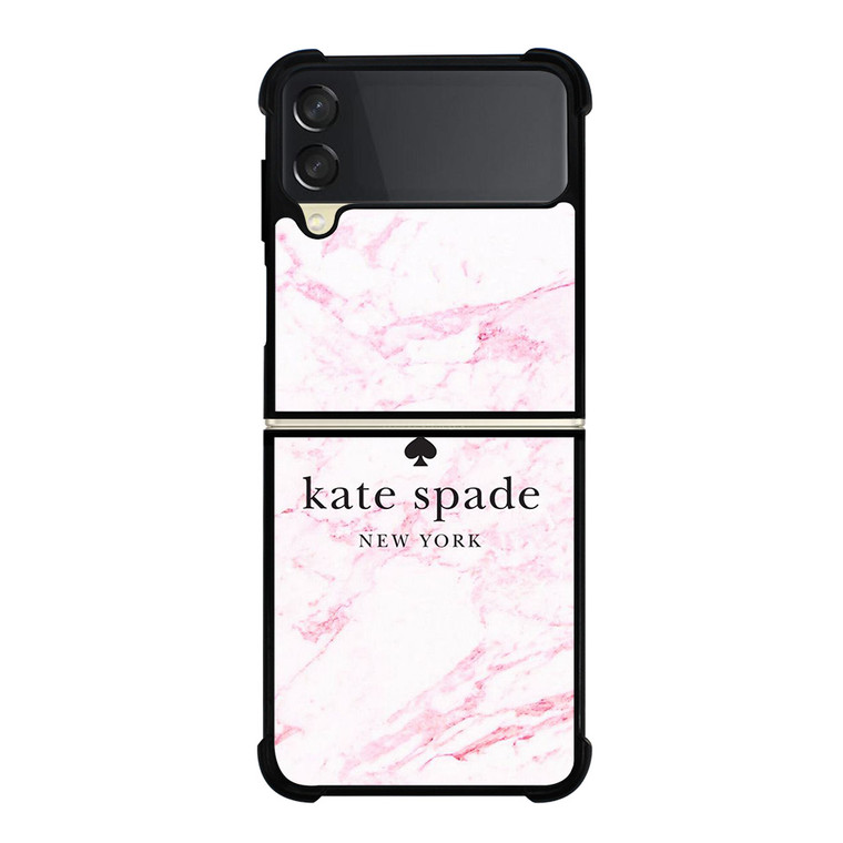 KATE SPADE NEW YORK LOGO PINK MARBLES Samsung Galaxy Z Flip 3 Case Cover