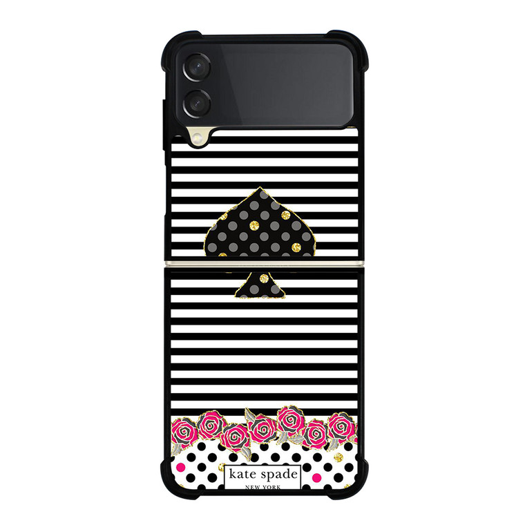 KATE SPADE NEW YORK LOGO STRIPES POLKADOTS Samsung Galaxy Z Flip 3 Case Cover