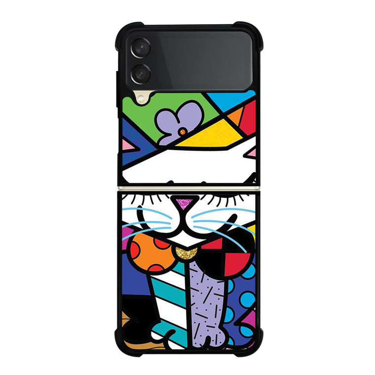 ROMERO BRITTO SERENE CAT ART Samsung Galaxy Z Flip 3 Case Cover