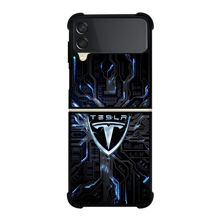 TESLA ELECTRIC CAR LOGO Samsung Galaxy Z Flip 3 Case Cover