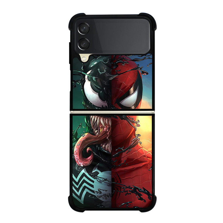 VENOM V SPIDERMAN FACE SUPERHERO MARVEL COMICS Samsung Galaxy Z Flip 3 Case Cover