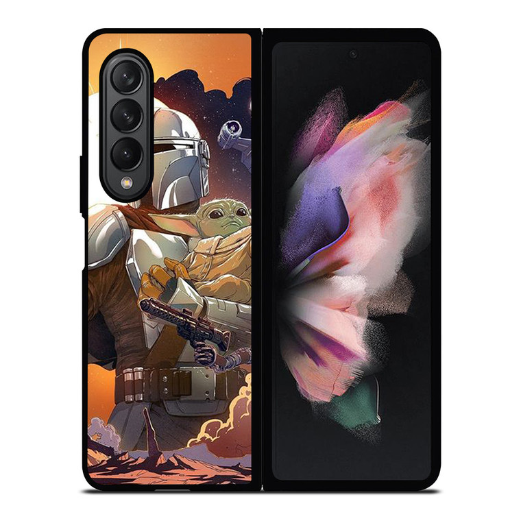 BABY YODA AND MANDALORIAN STAR WARS Samsung Galaxy Z Fold 3 Case Cover