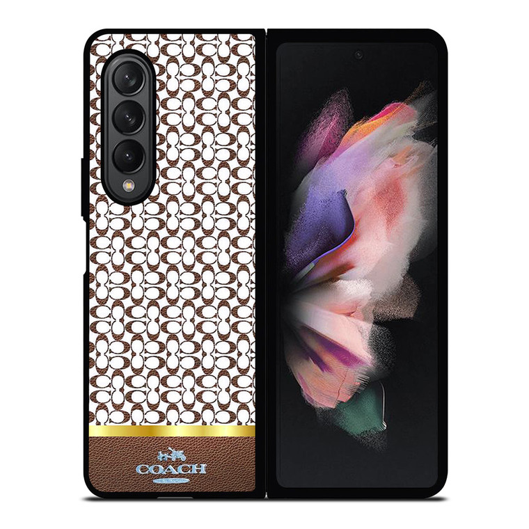 COACH NEW YORK ICON BROWN EMBLEM Samsung Galaxy Z Fold 3 Case Cover