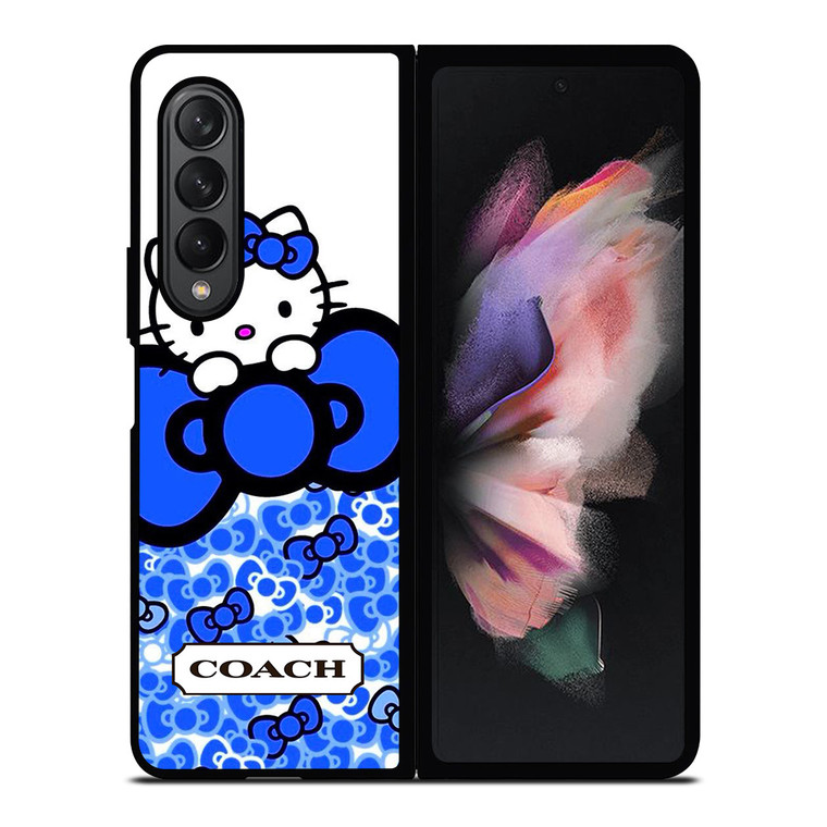 COACH NEW YORK LOGO HELLO KITTY BLUE TIE BOW Samsung Galaxy Z Fold 3 Case Cover