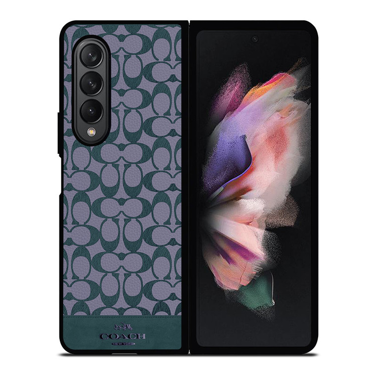 COACH NEW YORK LOGO PATTERN GREEN EMBLEM Samsung Galaxy Z Fold 3 Case Cover