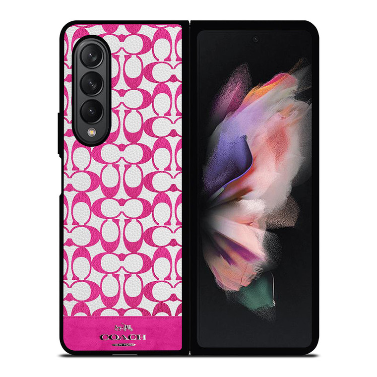 COACH NEW YORK LOGO PATTERN PINK EMBLEM Samsung Galaxy Z Fold 3 Case Cover