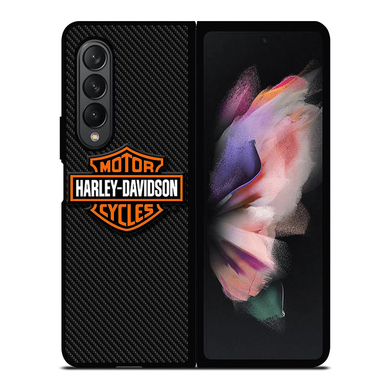 HARLEY DAVIDSON MOTORCYCLES LOGO CARBON Samsung Galaxy Z Fold 3 Case Cover