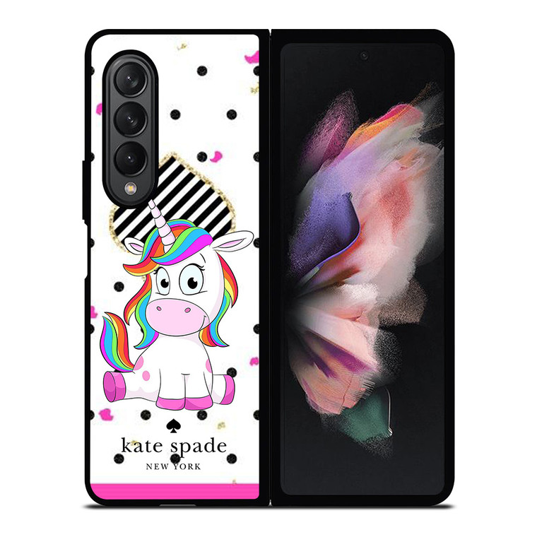 KATE SPADE NEW YORK LOGO CUTE UNICORN Samsung Galaxy Z Fold 3 Case Cover