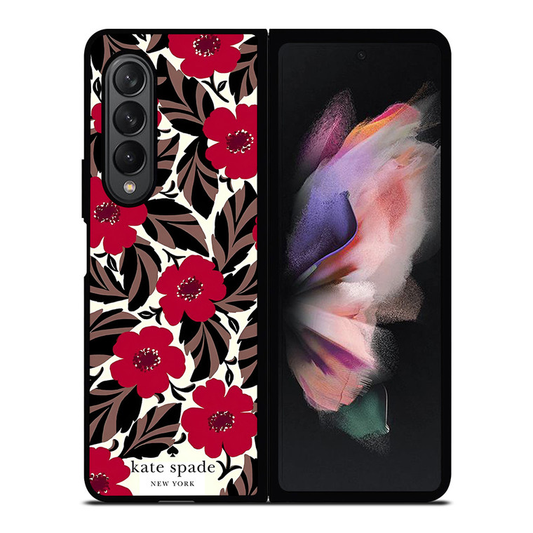 KATE SPADE NEW YORK LOGO RED ROSES Samsung Galaxy Z Fold 3 Case Cover