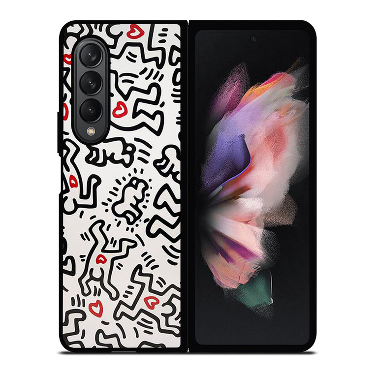 KEITH HARING ART HEART FIGURES Samsung Galaxy Z Fold 3 Case Cover