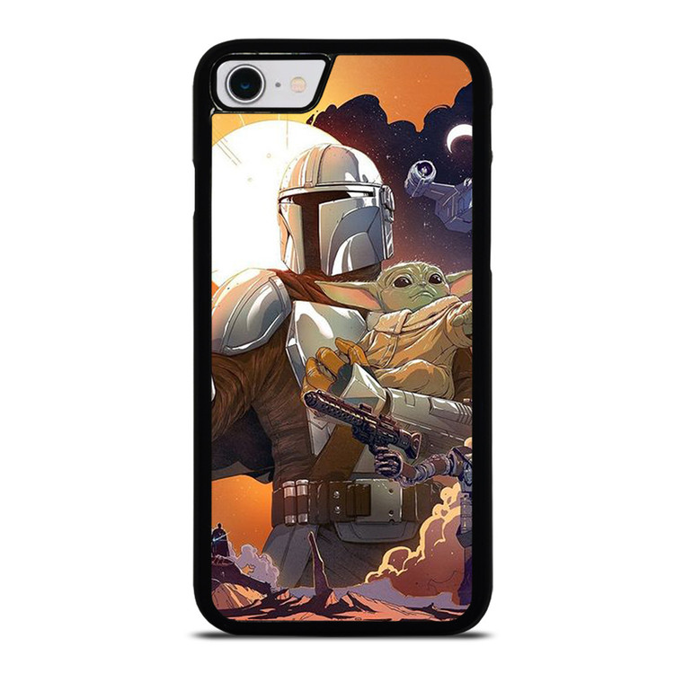 BABY YODA AND MANDALORIAN STAR WARS iPhone SE 2022 Case Cover