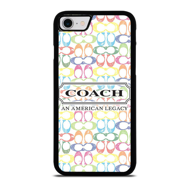 COACH NEW YORK LOGO AMERICAN LEGACY COLORFUL PATTERN iPhone SE 2022 Case Cover