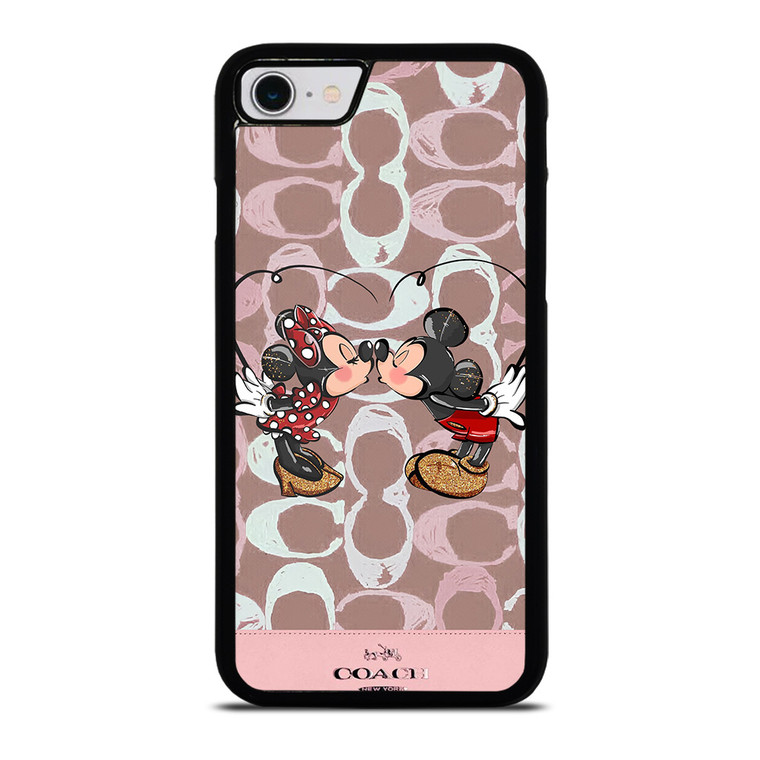 COACH NEW YORK LOGO MICKEY MINNIE MOUSE DISNEY KISS iPhone SE 2022 Case Cover