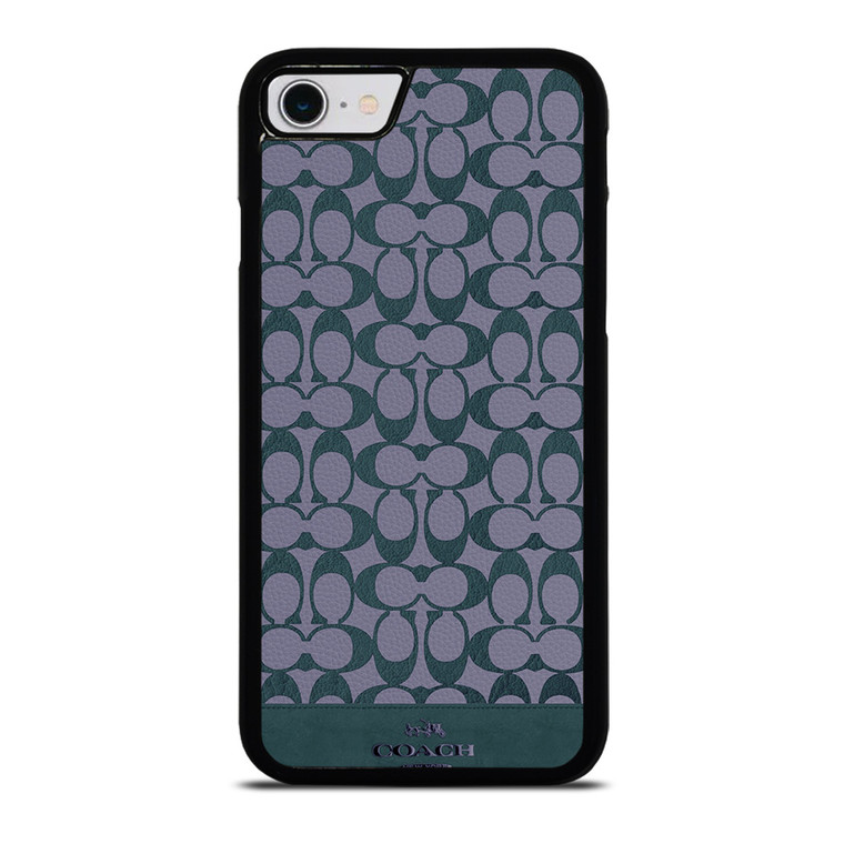 COACH NEW YORK LOGO PATTERN GREEN EMBLEM iPhone SE 2022 Case Cover