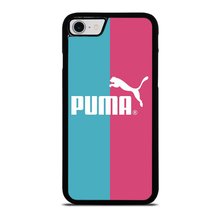 PUMA LOGO BLUE PINK ICON iPhone SE 2022 Case Cover