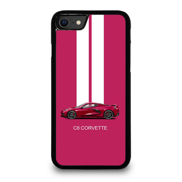 CORVETTE CAR C8 PINK. iPhone SE 2020 Case Cover