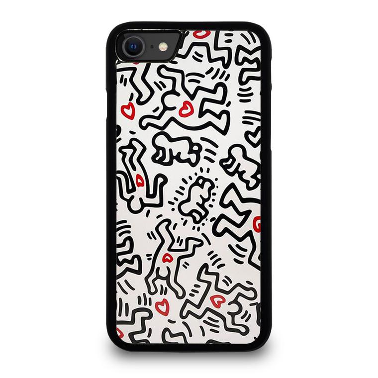 KEITH HARING ART HEART FIGURES. iPhone SE 2020 Case Cover