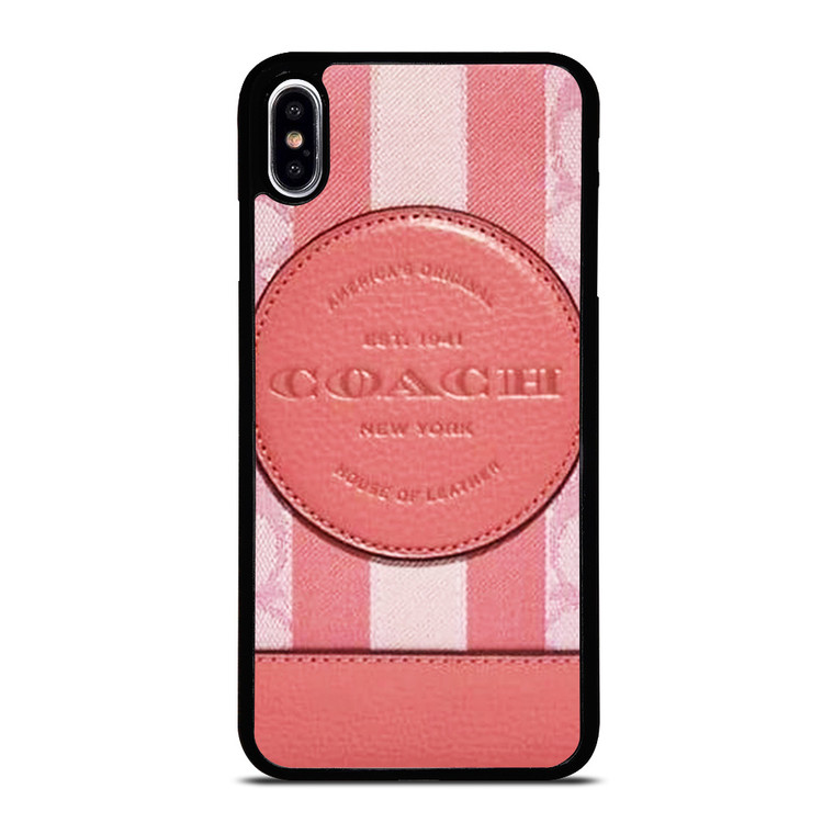 COACH NEW YORK LOGO PINK WALLET iPhone XS Max Case Cover