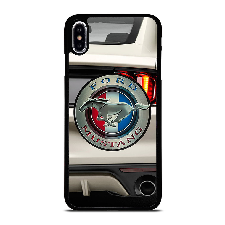 FORD MUSTANG CAR LOGO WHITE iPhone XS Max Case Cover