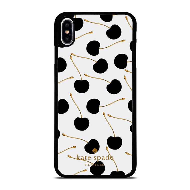 KATE SPADE NEW YORK LOGO BLACK CHERRIES iPhone XS Max Case Cover KATE SPADE NEW YORK LOGO BLACK CHERRIES iPhone XS Max Case Cover