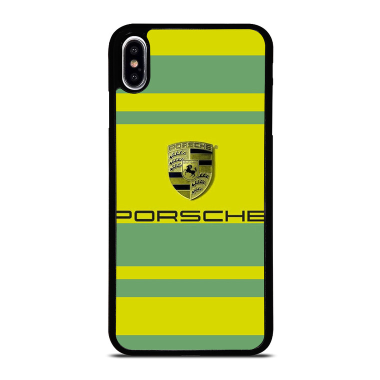 PORSCHE CAR LOGO YELLOW GREEN ICON iPhone XS Max Case Cover