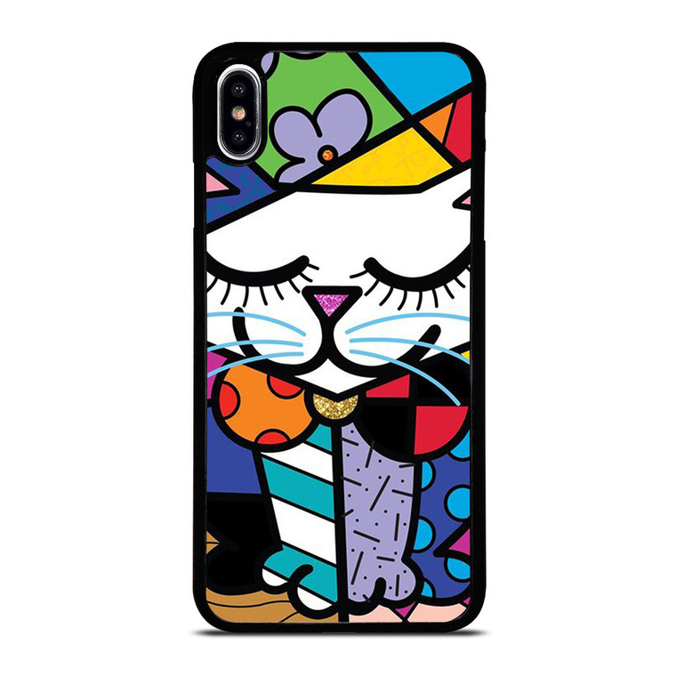 ROMERO BRITTO SERENE CAT ART iPhone XS Max Case Cover