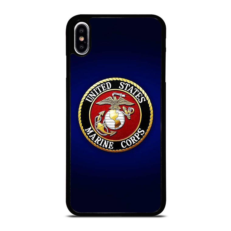 UNITED STATES US MARINE CORPS LOGO BLUE iPhone XS Max Case Cover