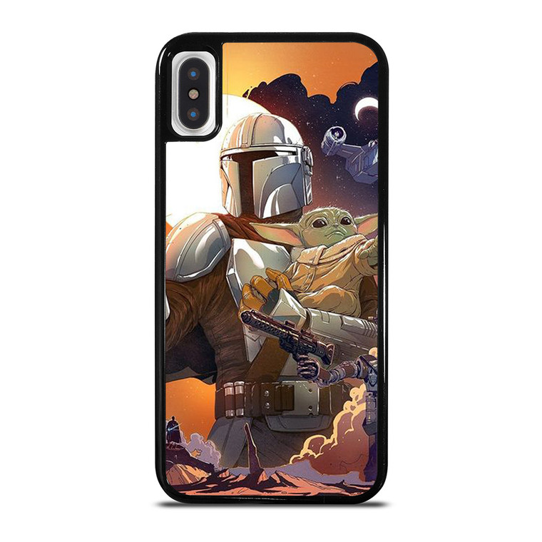 BABY YODA AND MANDALORIAN STAR WARS iPhone X / XS Case Cover