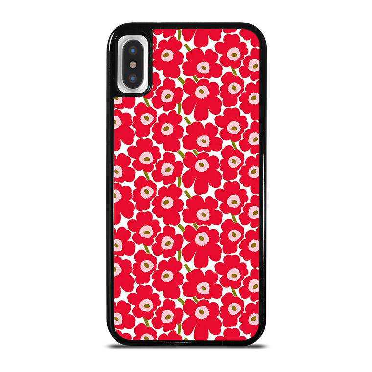 MARIMEKO PATTERN RED POPPY FLOWER iPhone X / XS Case Cover