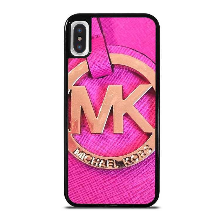 MICHAEL KORS MK LOGO PINK GOLD EMBLEM iPhone X / XS Case Cover
