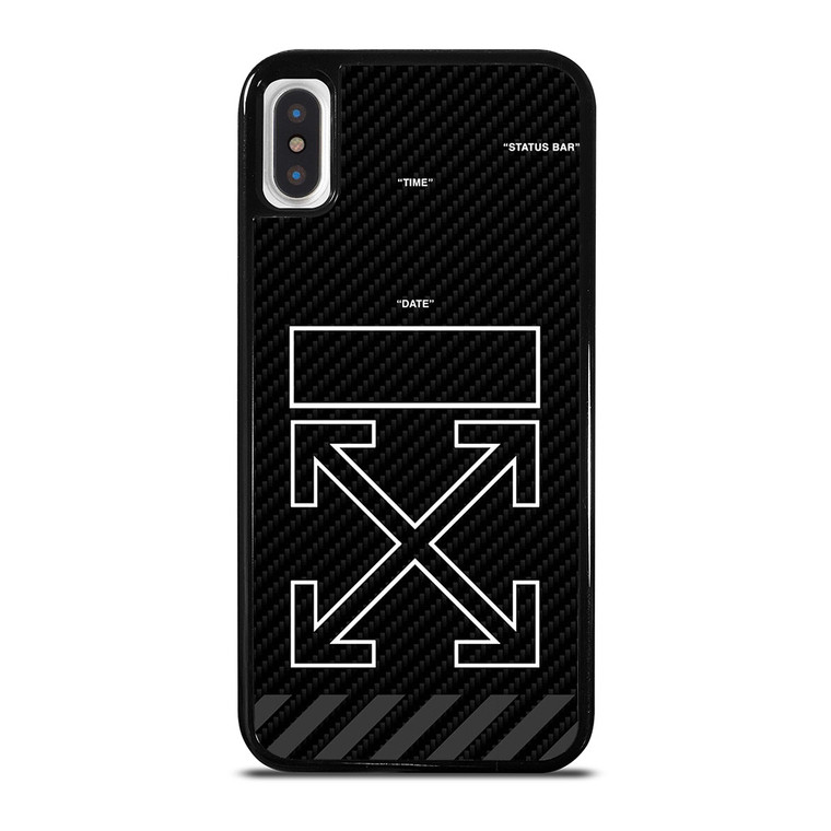 OFF WHITE LOGO TIME DATE CARBON iPhone X / XS Case Cover