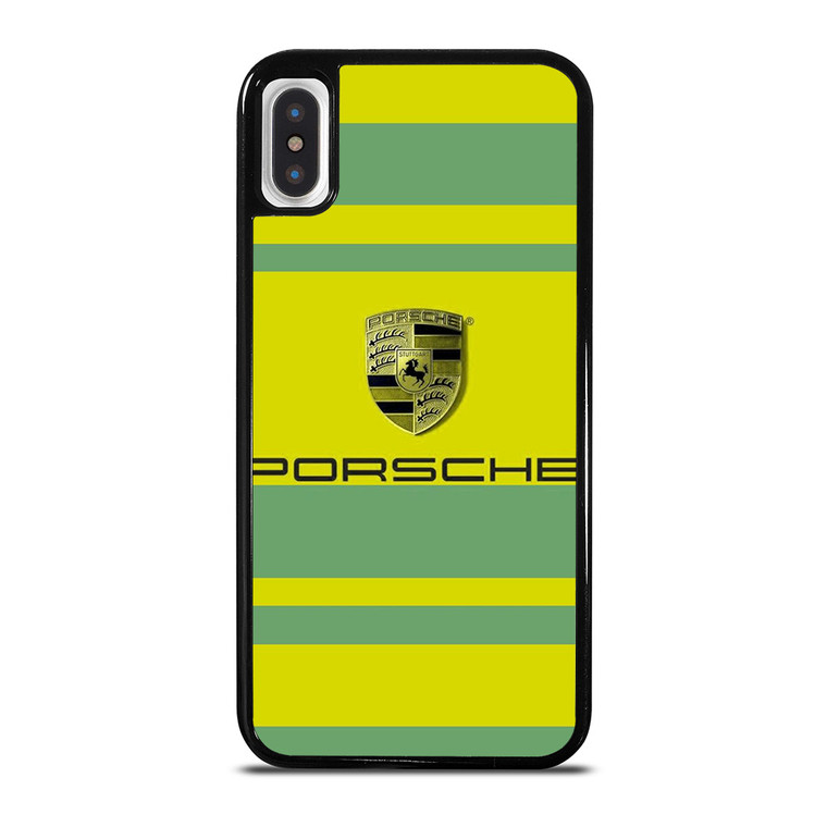 PORSCHE CAR LOGO YELLOW GREEN ICON iPhone X / XS Case Cover