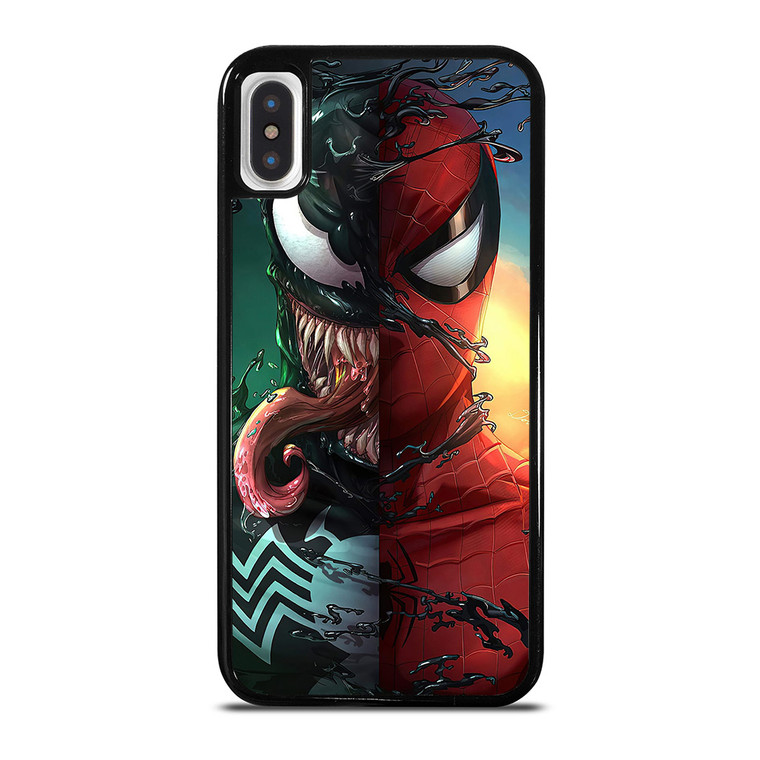 VENOM V SPIDERMAN FACE SUPERHERO MARVEL COMICS iPhone X / XS Case Cover