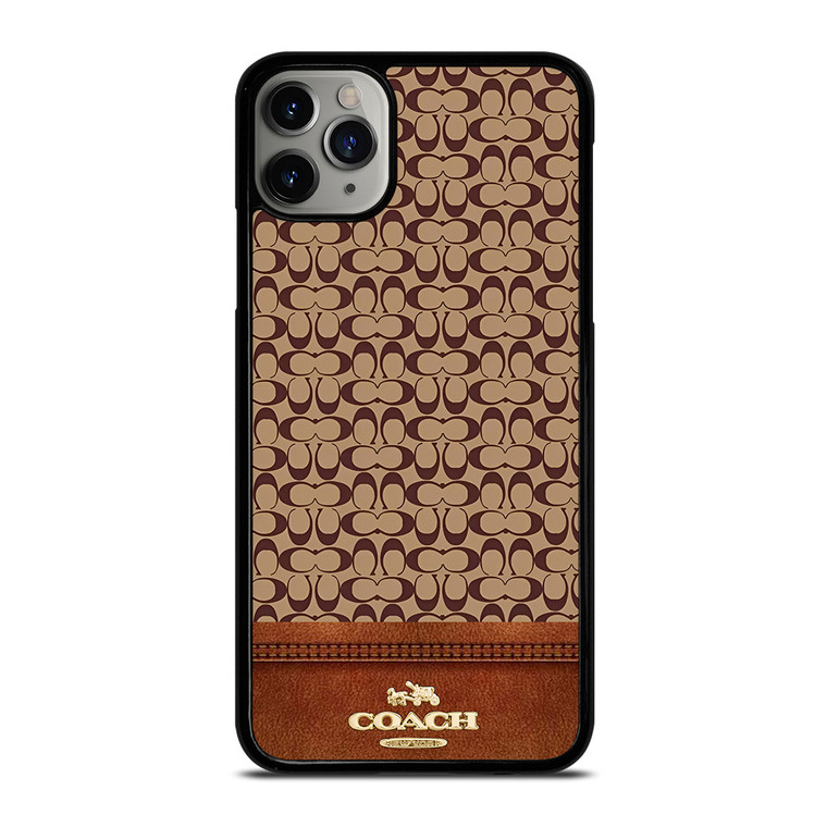 COACH NEW YORK LOGO BROWN LEATHER iPhone 11 Pro Max Case Cover