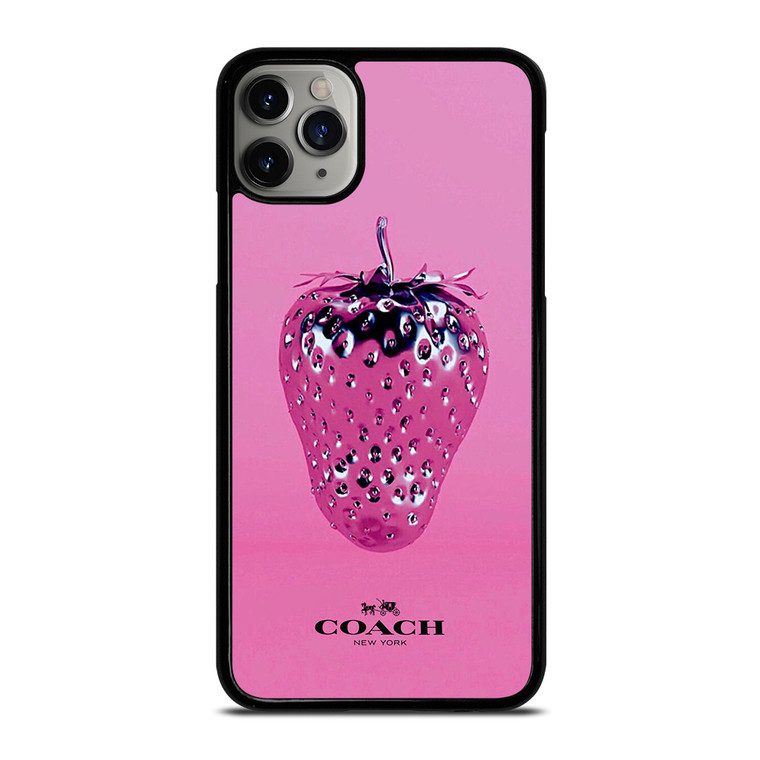 COACH NEW YORK LOGO SILVER STRAWBERRY ICON iPhone 11 Pro Max Case Cover