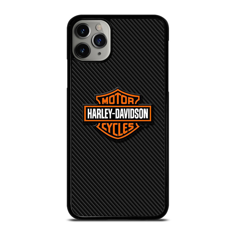 HARLEY DAVIDSON MOTORCYCLES LOGO CARBON iPhone 11 Pro Max Case Cover