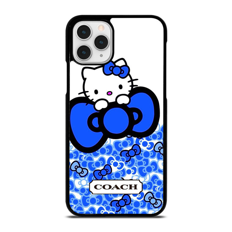 COACH NEW YORK LOGO HELLO KITTY BLUE TIE BOW iPhone 11 Pro Case Cover