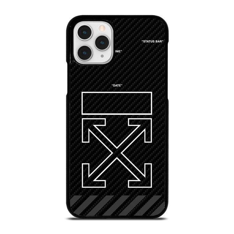 OFF WHITE LOGO TIME DATE CARBON iPhone 11 Pro Case Cover