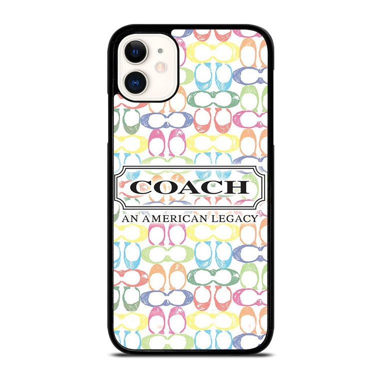 COACH NEW YORK LOGO AMERICAN LEGACY COLORFUL PATTERN iPhone 11 Case Cover