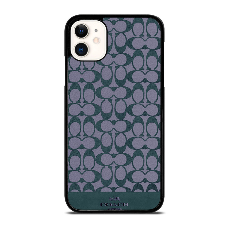 COACH NEW YORK LOGO PATTERN GREEN EMBLEM iPhone 11 Case Cover